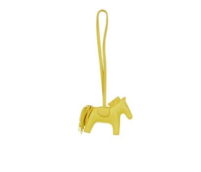 Hermès Rodeo PM Bag Charm, &pound;250, Accessories, Yellow, Leather, Front view